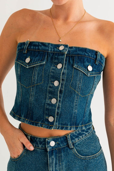 Let It Go Denim Top